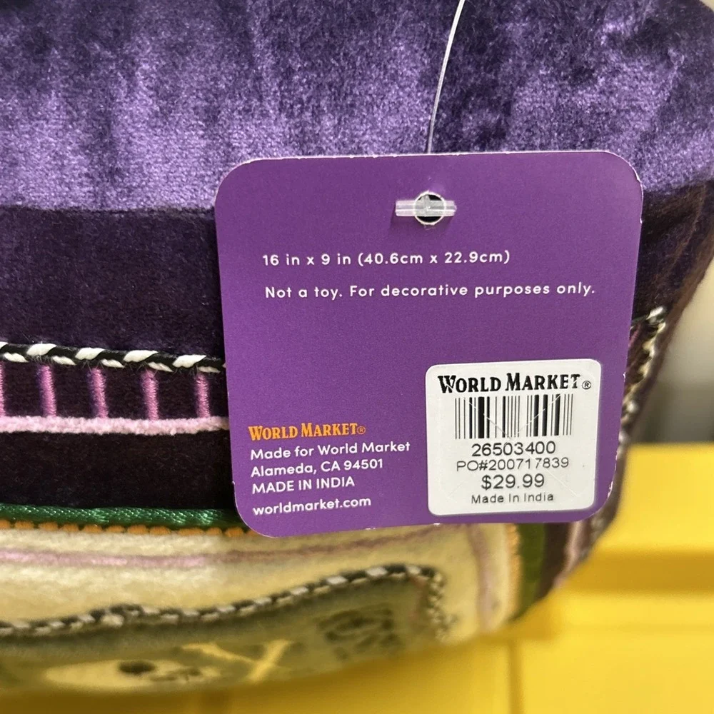 Witch's Brew Decorative Pillow-Purple Bottle Caution Skull!